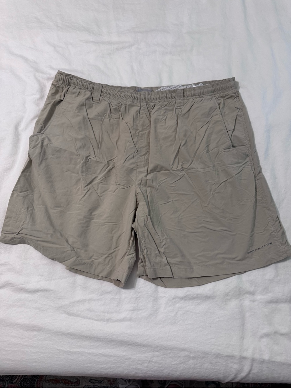 Light Taupe Columbia Swim Trunks